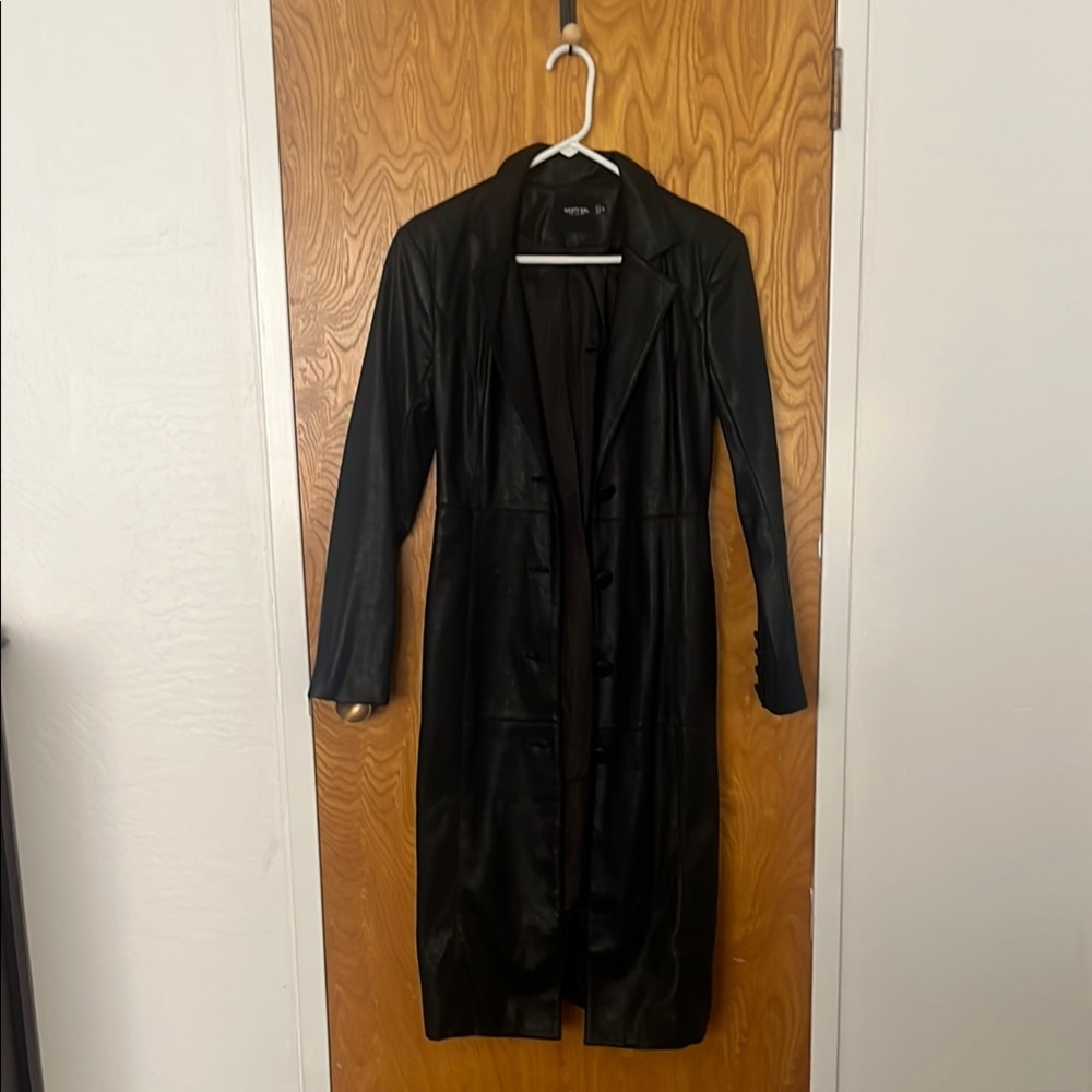 Women's Black Leather Coat
